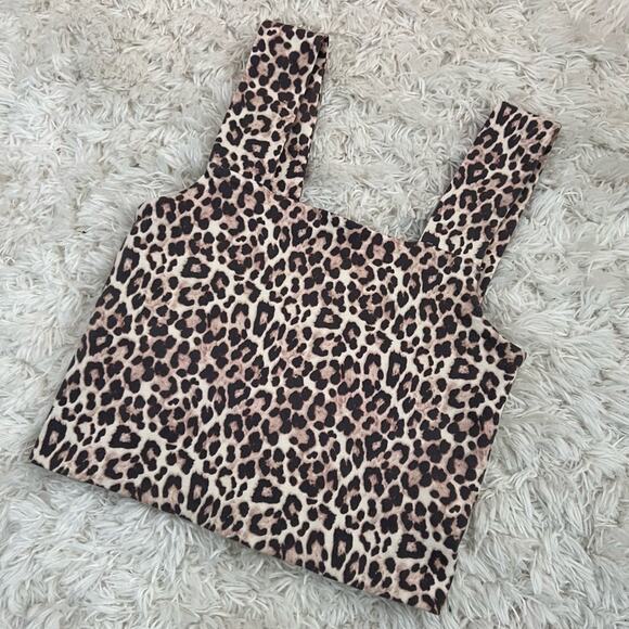 American Eagle Leopard Print Crop Tank Top Size S - Picture 1 of 6